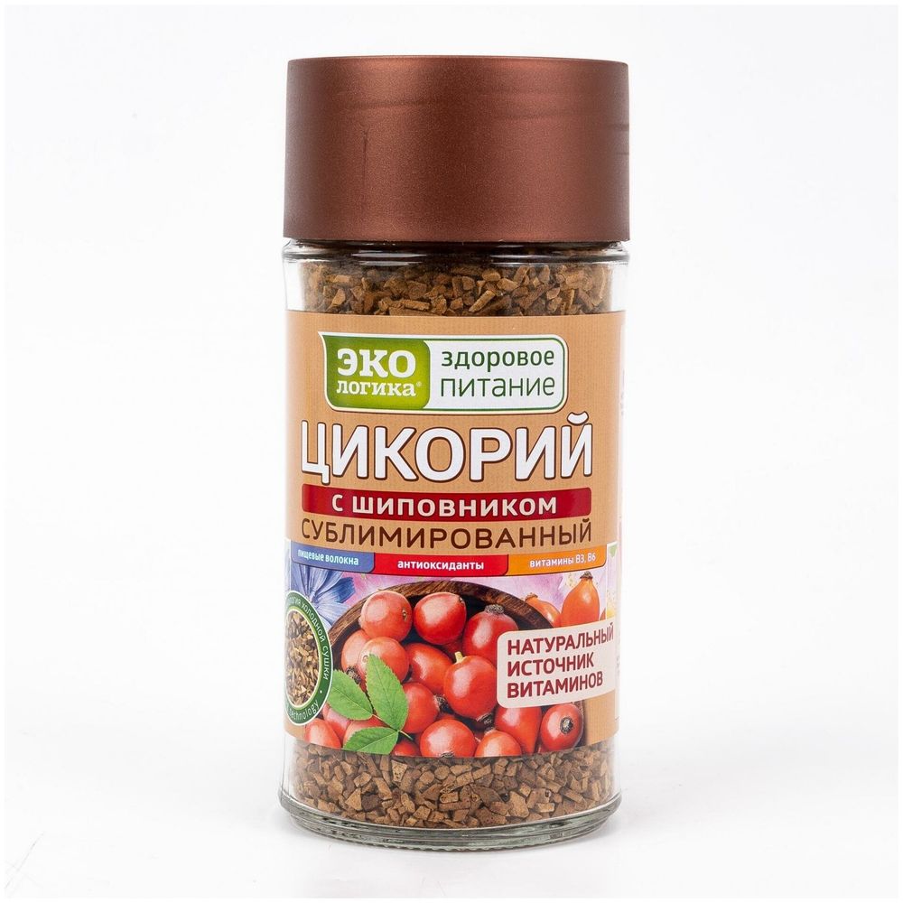 Цикорий растворимый Экологика с шиповником сублимированный 85г, стекло