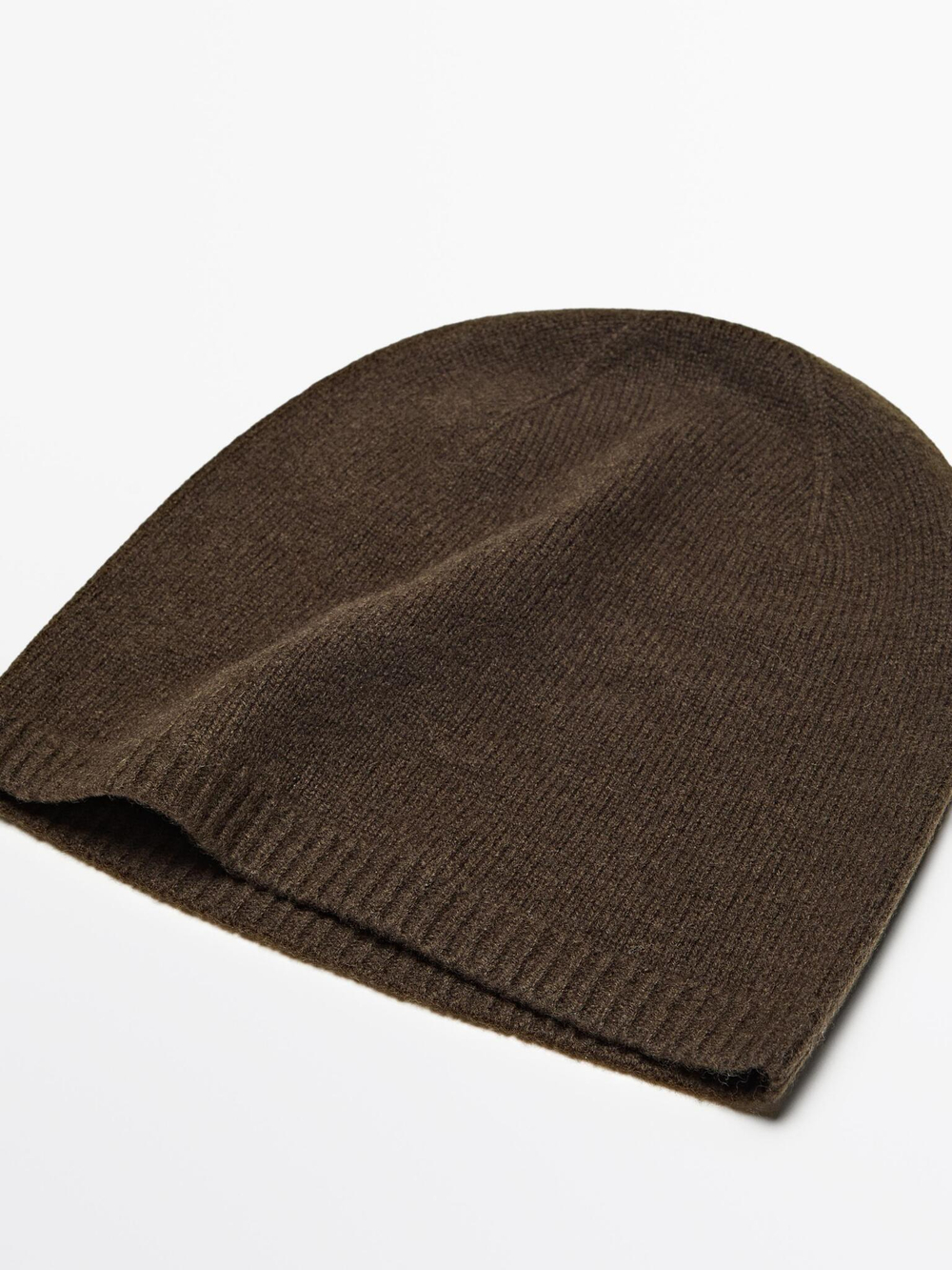 Massimo Dutti Шапка бини из тонкого трикотажа, зеленый