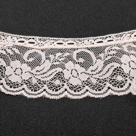 Кружево-рюш, 68 мм, цвет сливочный, намотка 25 м (10216022/110717/0012010/01_Испания)