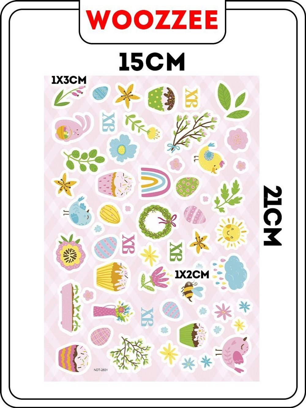 Наклейки-стикеры "На Пасху Детские - Розовый зайчик"