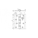 Петля универсальная IN4100U-HD PB (4B/HD 100х70х2.5) латунь ПОДВЕС