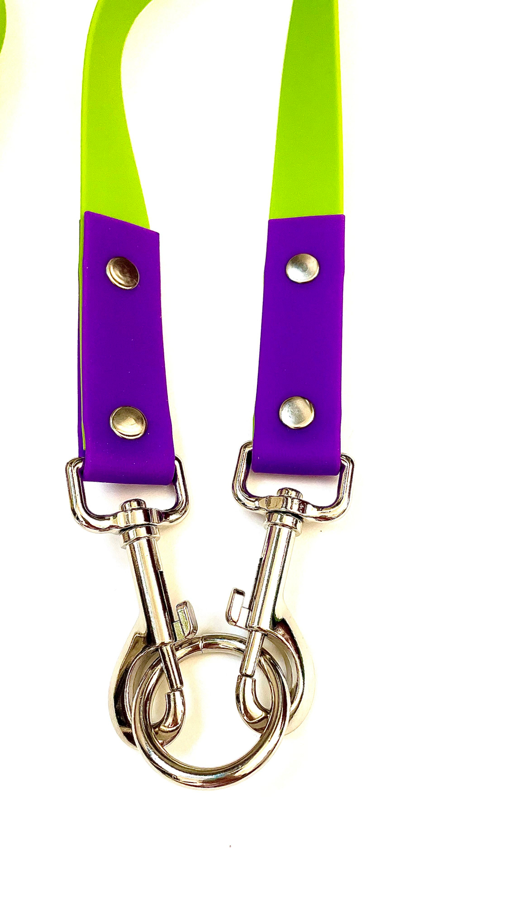 Поводок из биотана 25 мм, длина 5 м, салатовый и фиолетовый