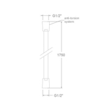 Шланг душевой 1,75м в ПВХ оплётке с шарниром 2475CNC никель