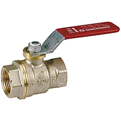Кран шаровой полнопроходной Giacomini R910 - 3/4" (ВР/ВР, PN42, Tmax 185°C, ручка-рычаг красная)