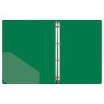 Папка на 4-х кольцах, 40мм, Стамм Стандарт, 700мкм, корешок с карманом, зеленая, внутрен. карман