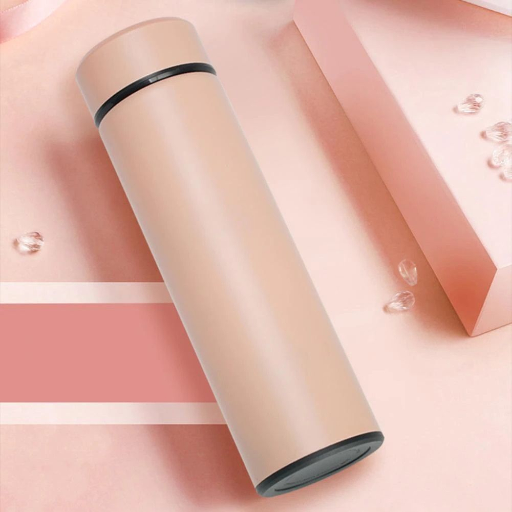 Термобутылка из нержавеющей стали, с дисплеем температуры, 300 мл, розовая. Товар уцененный