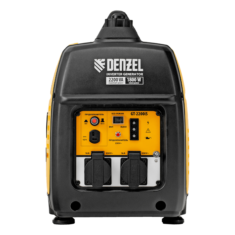Генератор инверторный GT-2200iS, 2.2 кВт, 230 В, бак 4 л, закрытый корпус, ручной старт Denzel