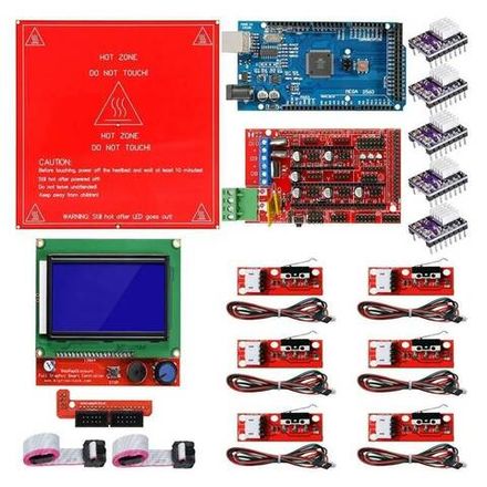 Комплект для сборки 3D принтера Reprap 1.4, Arduino MEGA 2560 R3, драйвер шагового двигателя 5хDRV88