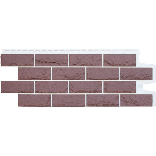 Панель фасадная Grand Line Design Plus Колотый камень каштан с белым швом 1134х423 мм