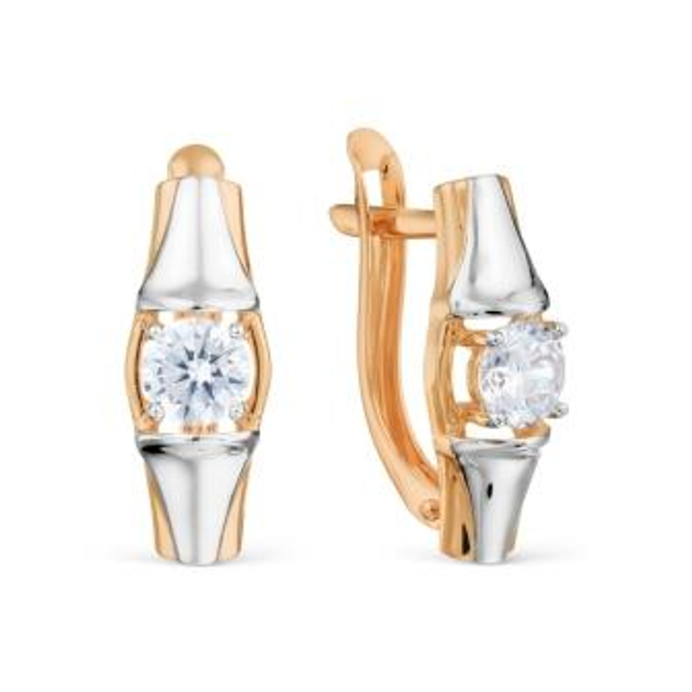 Серьги из золота с фианитами
