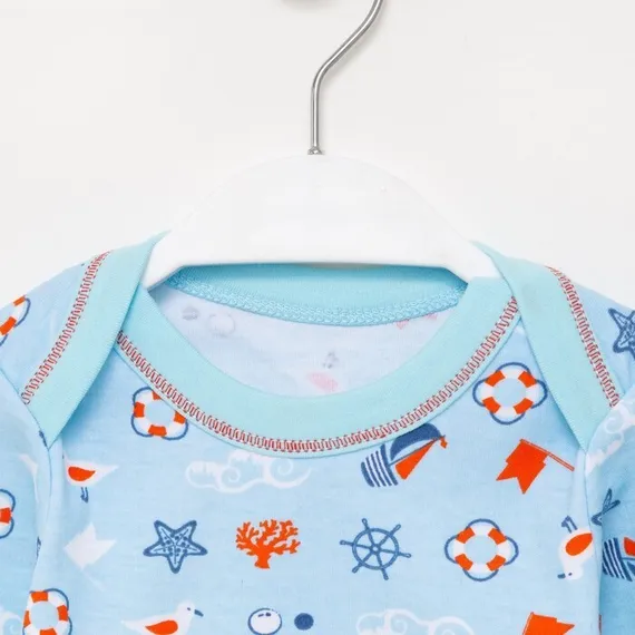 Боди детское «Полоска с якорем», цвет голубой, рост 80 см