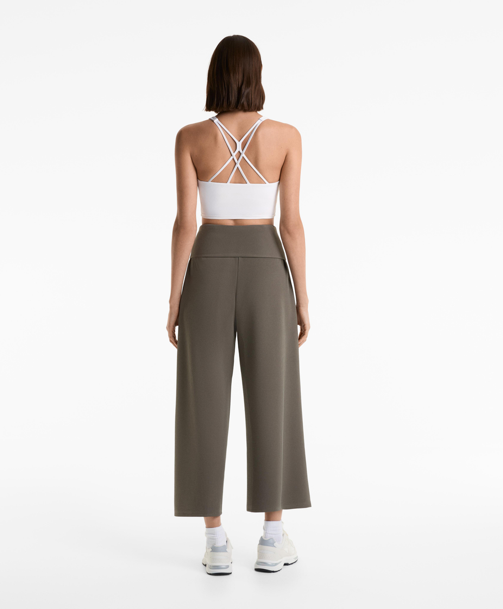 OYSHO Брюки широкого кроя в рубчик, угольный