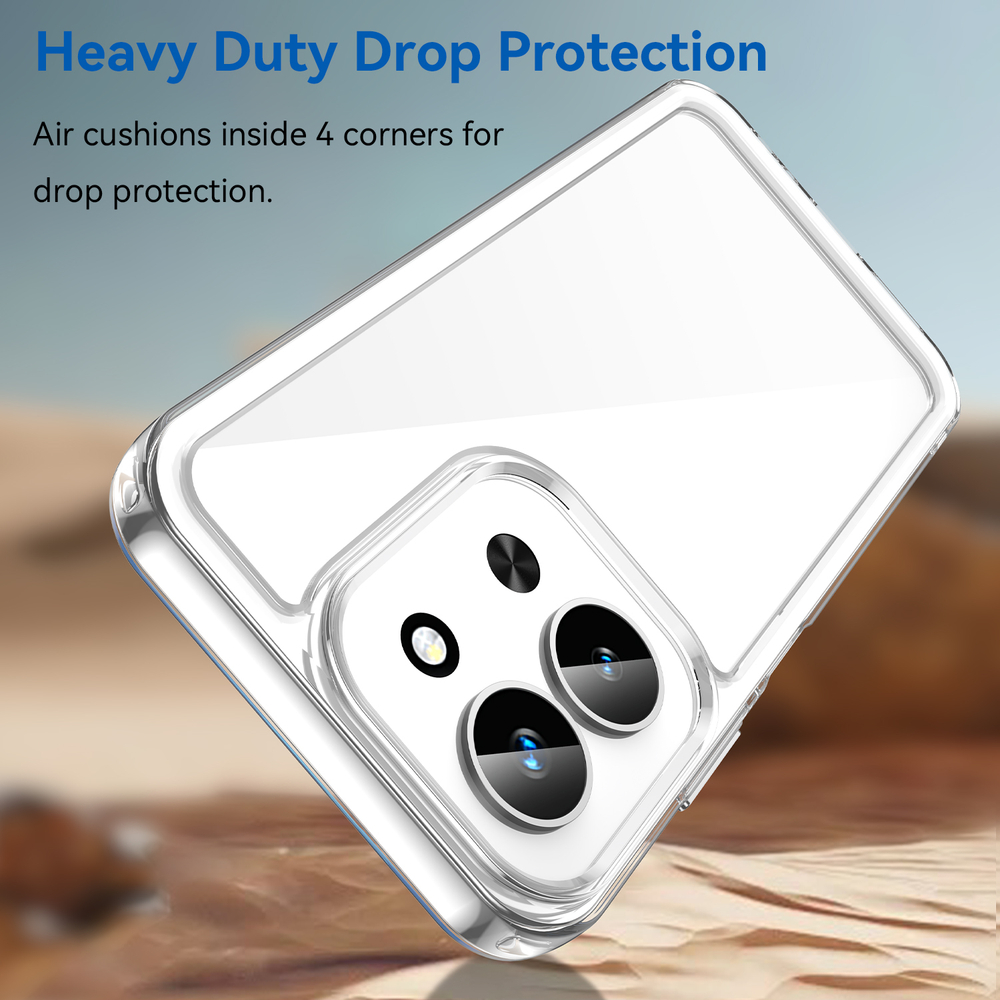 Противоударный чехол для смартфона Xiaomi Redmi 15C 4G, усиленные прозрачные защитные рамки