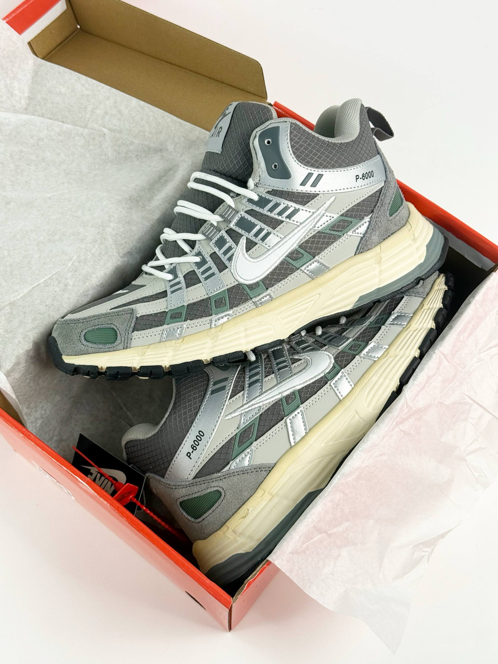 Кроссовки Nike P-6000 с мехом #B70 (сер.)