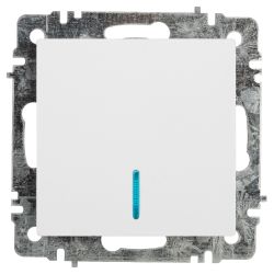 Выключатель Intro Accent 6-102-01 с подсветкой, 10А-250В, IP20, СУ, AL/CU, белый | Intro