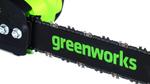 Пила цепная аккумуляторная GREENWORKS GD40CS20X 40V, 40 см, 2000 Вт, б/щ, АКБ 8Ач и ЗУ 2008807UH