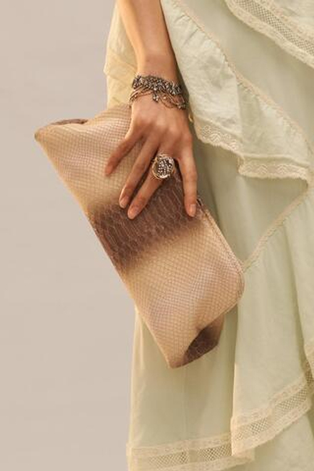 ZARA СУМКА-ФУТЛЯР ИЗ ТИСНЕНОЙ КОЖИ - LIMITED EDITION, ЖЕЛТЫЙ