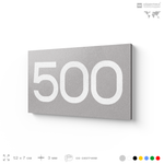 Номер на дверь 500, табличка на дверь для офиса, квартиры, кабинета, аудитории, склада, серая 120х70 мм, Айдентика Технолоджи
