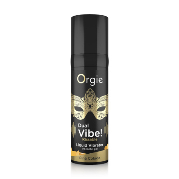 Гель с вибрацией Orgie DUAL VIBE! со вкусом коктейля PINA COLADA (15мл)