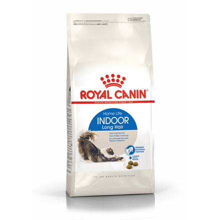 Royal Canin Indoor Long Hair Корм сухой сбалансированный для взрослых длинношерстных кошек живущих в помещении 10 кг