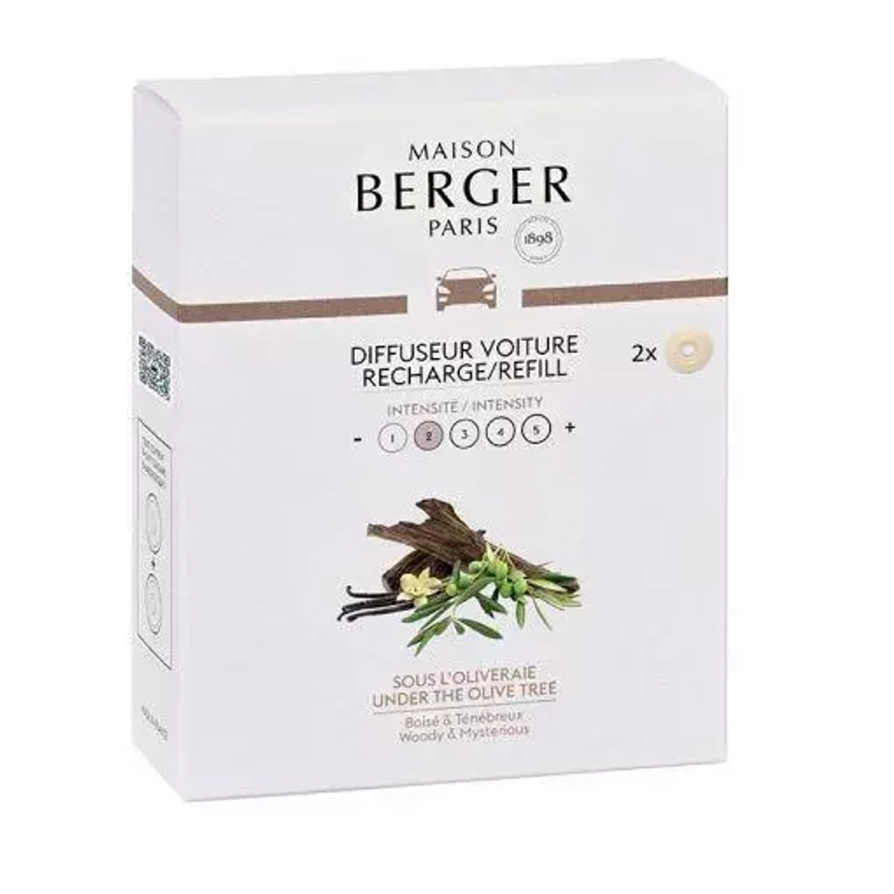 Maison Berger Paris - Набор из 2 вставок Under the Olive Tree для автомобильного диффузора / артикул   EAN 3127290066695  / GTIN 3127290066695