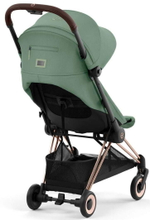 Коляска Cybex Coya Rosegold Frame Cloud G i-Size Fog Grey Leaf Green с дождевиком и бампером
