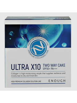 ENOUGH Ultra X10 Twoway Cake #21 Пудра для лица с коллагеном #21
