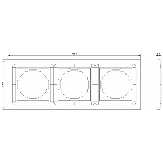 Рамка 3-я,  Wave глянцевый белый,  серия A07