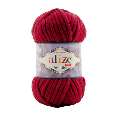 Пряжа Alize (Ализе) Velluto / уп.5 мот. по 100 г, 68м, 107 вишня A