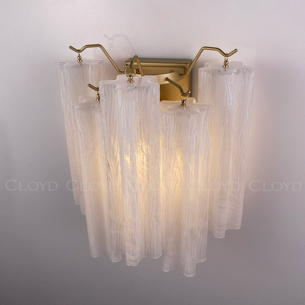 Бра Cloyd ANNO-B W1 / выс. 29 см - латунь светл. - стекло белые облака (арт.20467)