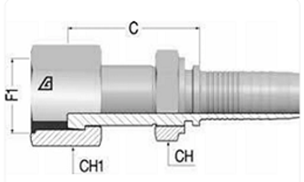 Фитинг DN 25 ORFS (Г) 1.7/16 Interlock (накидная гайка)