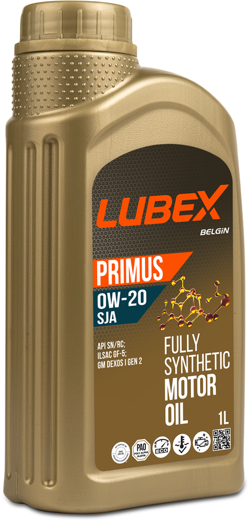 Масло Lubex Primus SJA 0W20 SN/RC TT (1л) ПАО-синтетика