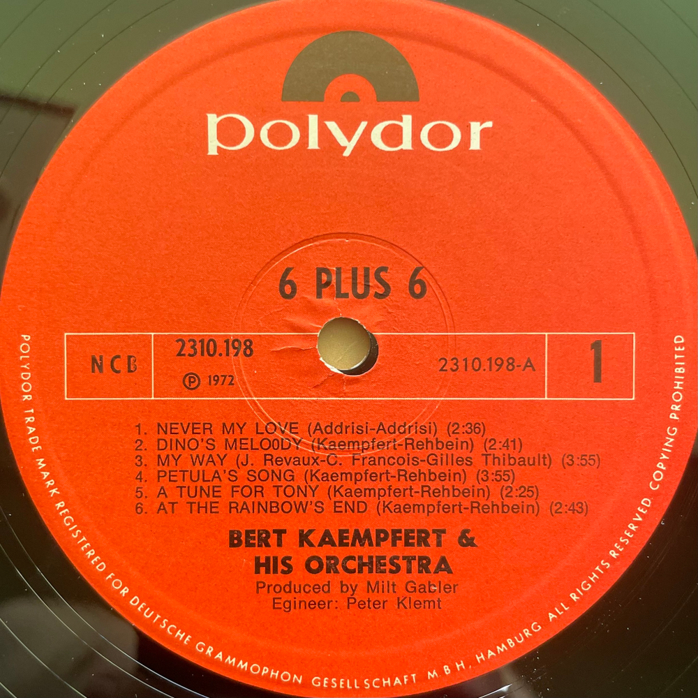 Bert Kaempfert & His Orchestra ‎– 6 Plus 6 (Скандинавия 1972г.)