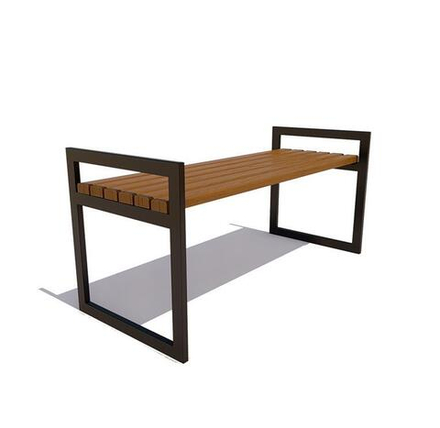 Скамейка стальная "Муром" сосна 1,5м, без спинки, тик