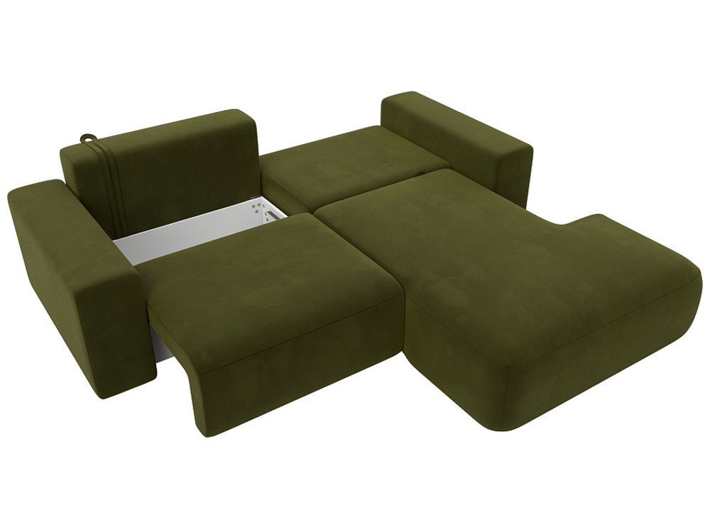 Диван угловой Лига-036 НПБ Классик правый угол МИКРОВЕЛЬВЕТ Зеленый