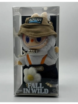 Мягкая игрушка Лабубу белый в Панаме с Ромашкой