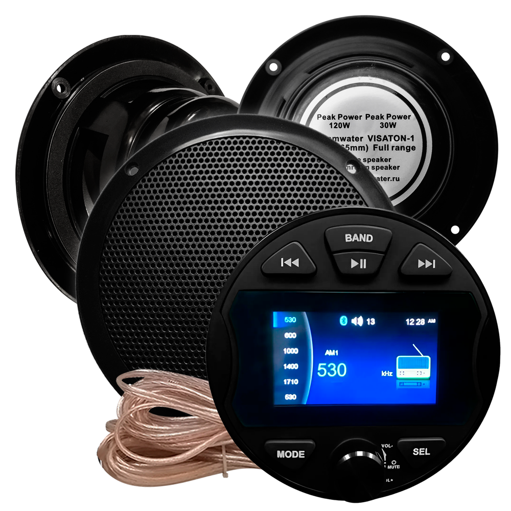 Комплект влагостойкой акустики для бани, сауны и хамама - AQUA Music DB004 VISATON Черный 3