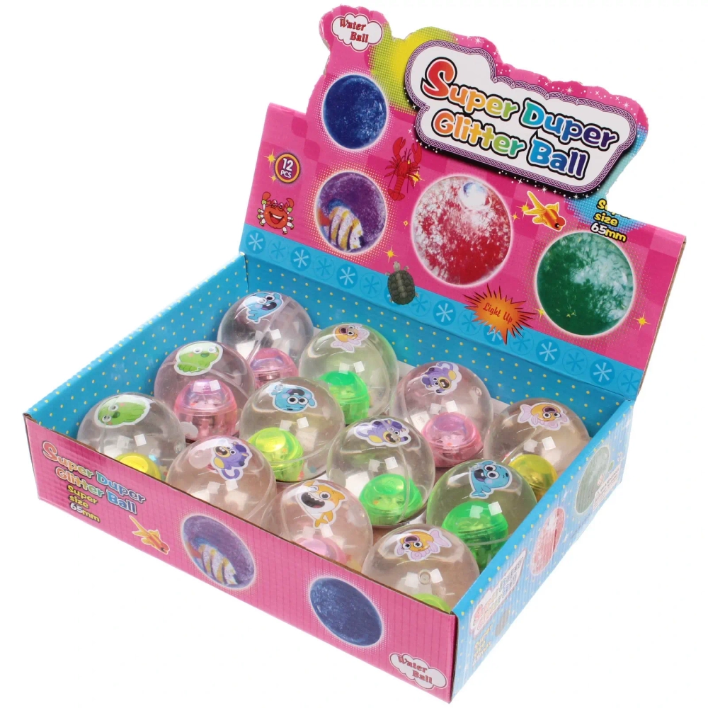 Мяч 6,5 см «Морские жители» (попрыгун с водой и подсветкой) СТИКЕР НА ВЛОЖЕНИЕ