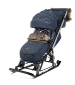 Санки-КОЛЯСКА J1 Joy every day с котятами синий