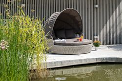 "Стильяно" плетеная кровать круглая, цвет бежевый