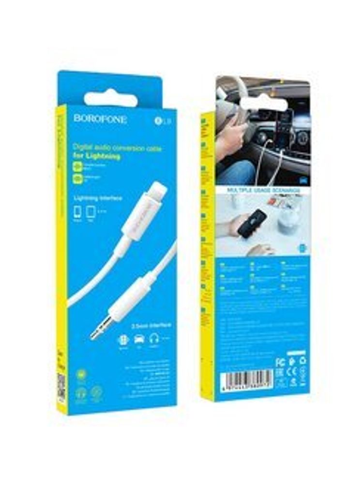 AUX cable 1m lightning/3.5 Borofone BL9 white