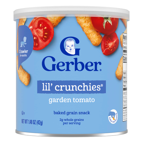 Gerber, Lil' Crunchies®, запечённый злаковый снек, для детей от 8 месяцев, томат, 42 г (1,48 унции)