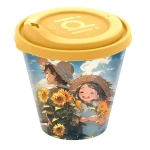 Стакан детский с крышкой 420мл с декором (микс 1)