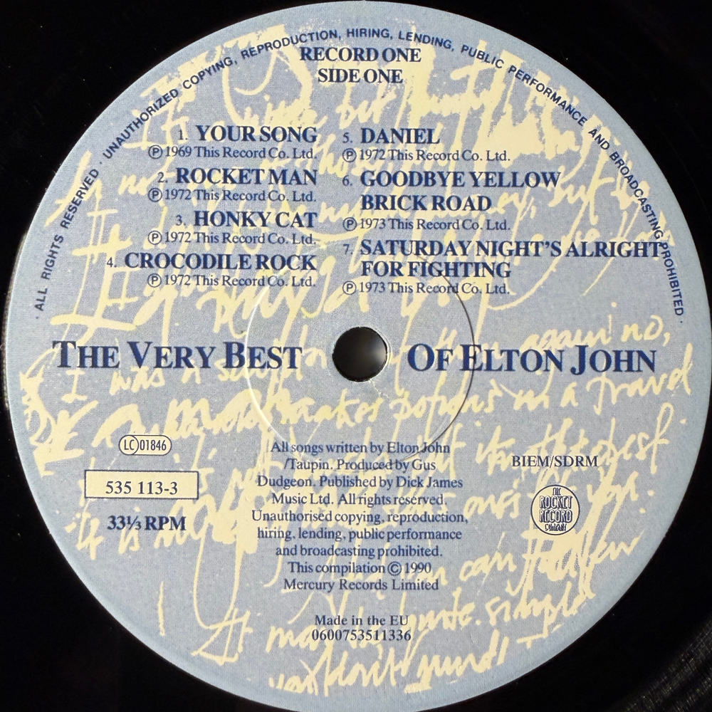 Elton John ‎– The Very Best Of Elton John 2LP (Европа 2014г.)