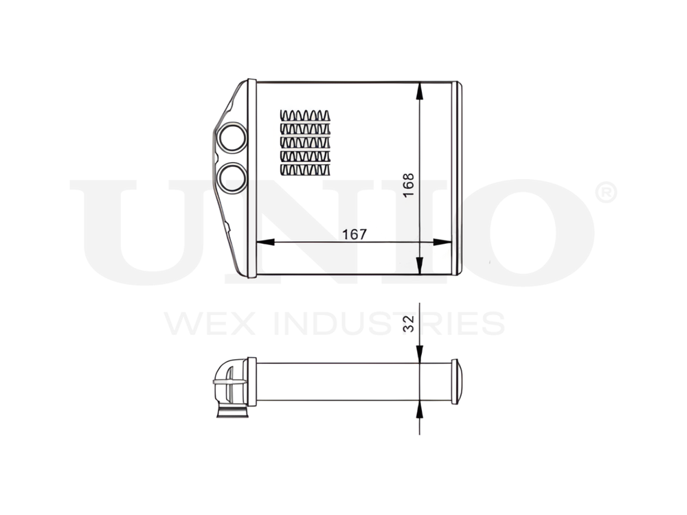 Радиатор отопителя UNIO RAD-20030