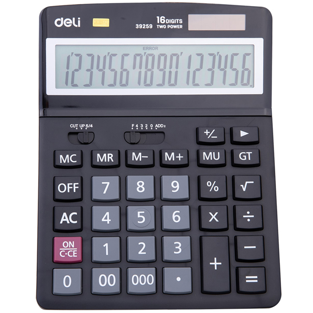 Калькулятор настольный DELI "39259" 16 разрядный, 195х148х45 мм черный