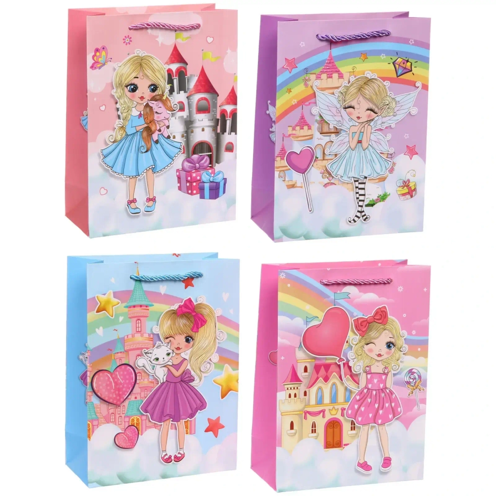 Пакет подарочный «Мир принцесс» 18*24*8,5 см, микс