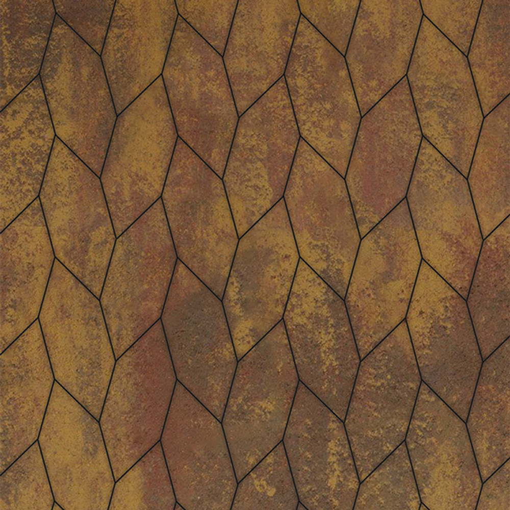 Тротуарная плитка СКОШЕННЫЙ ШЕСТИУГОЛЬНИК - Листопад гладкий Осень