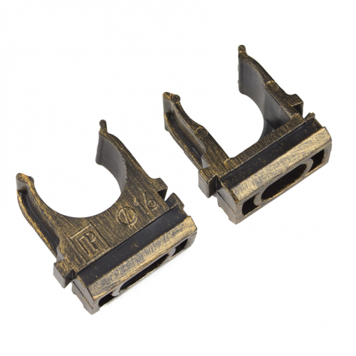 Крепеж-клипса для трубы, пвх, цвет бронза (10 шт/уп) BTK1-16-25-10