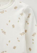 пижама из фактурного хлопка с принтом листочки